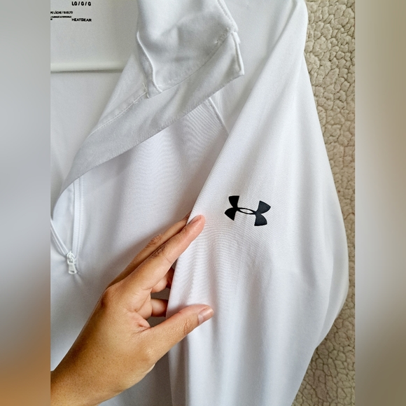 Mens Under Armour White Long Sleeve Heat Gear Top - Picture 5 of 9